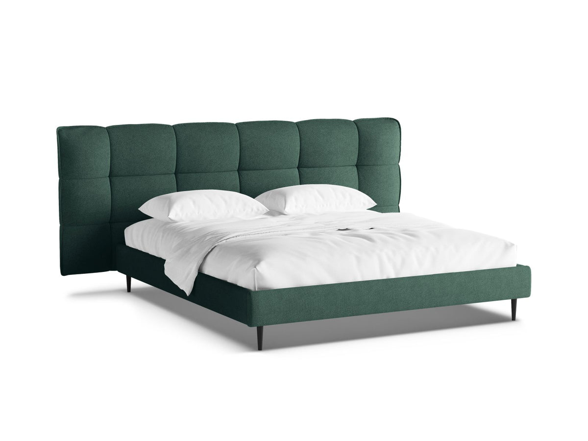 Letto Contenitore con Testata Eric Gambe metallo nero - Verde 160x200