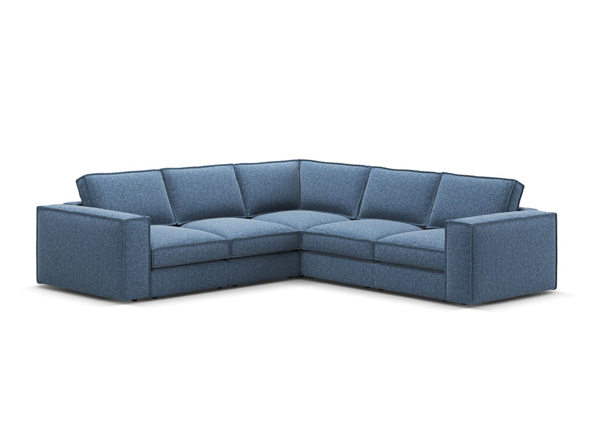 Divano Angolare Modulare Simmetrico, "Pola", 4 Posti, 284x284x88 - Blu Scuro