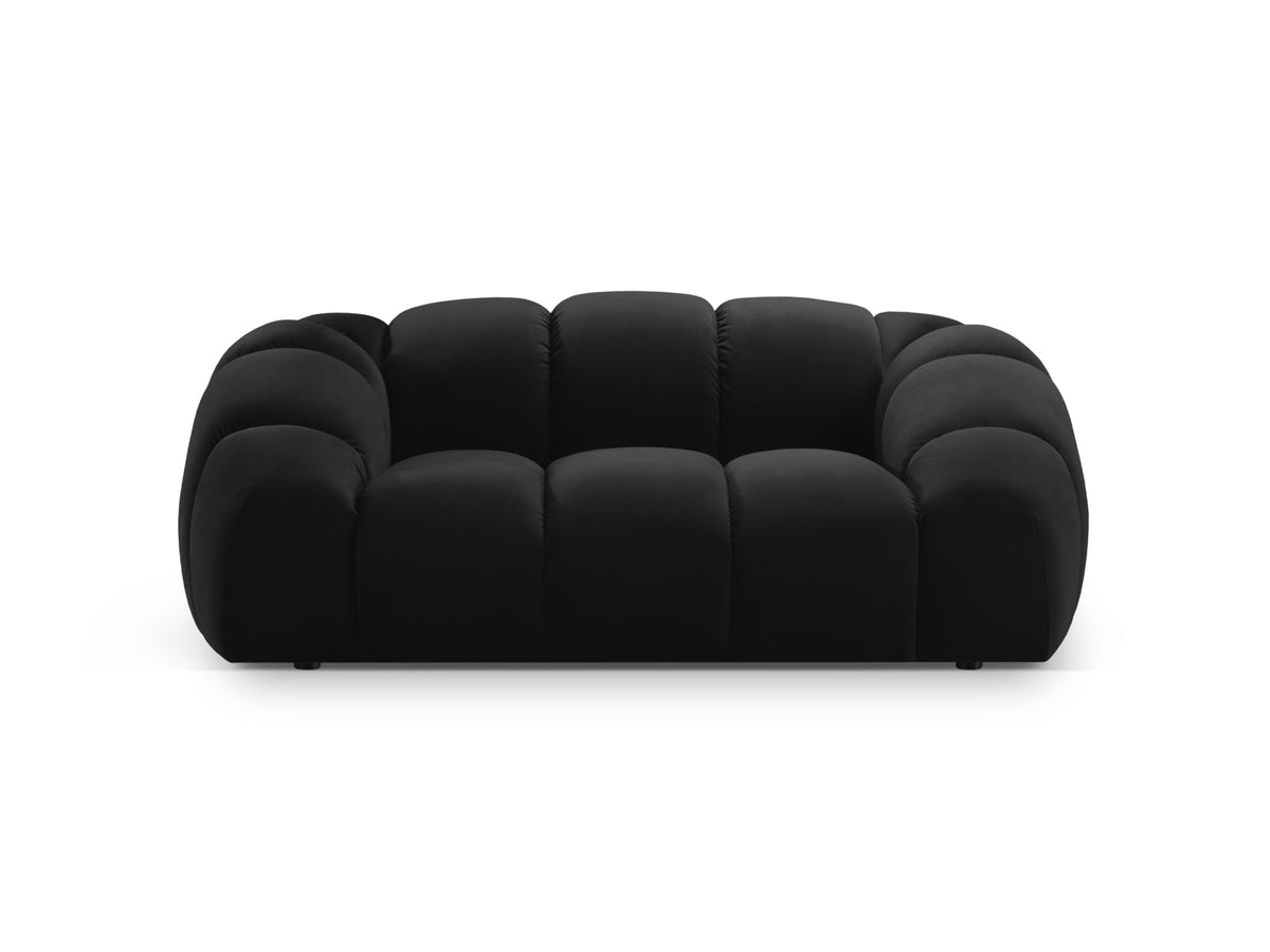 Divano in Velluto, "Diana", 2 Posti, 214x114x72 - Nero