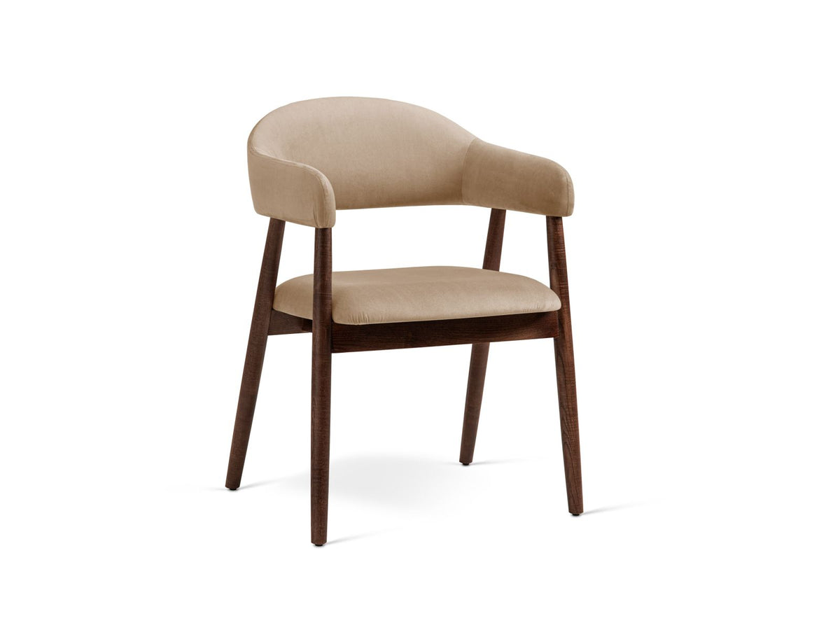 Sedia in Velluto, "Adra", 1 Posto, 56x59x77 - Beige Mandorla