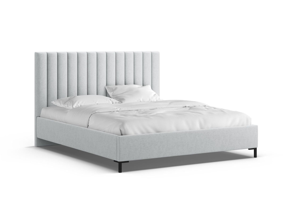 Letto Contenitore con Testata Allison - Grigio Chiaro 140x200