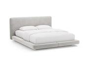 Letto con Testata in Velluto, "Linea", 225x244x98 - Grigio Chiaro