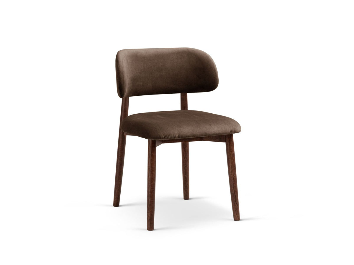 Sedia in Velluto, "Evan", 1 Posto, 49.5x51x77 - Cioccolato