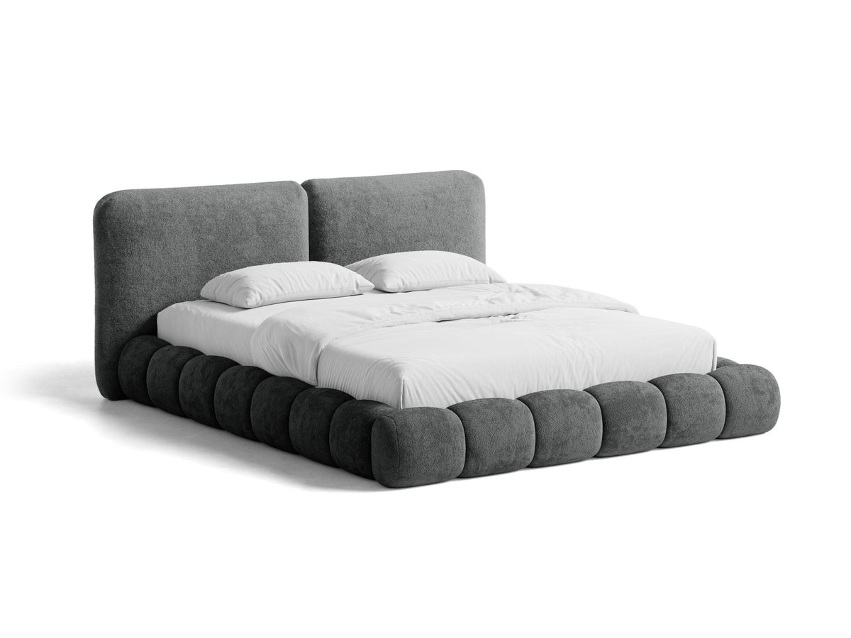 Letto Contenitore con Testata Solange - Grigio Scuro 200x200