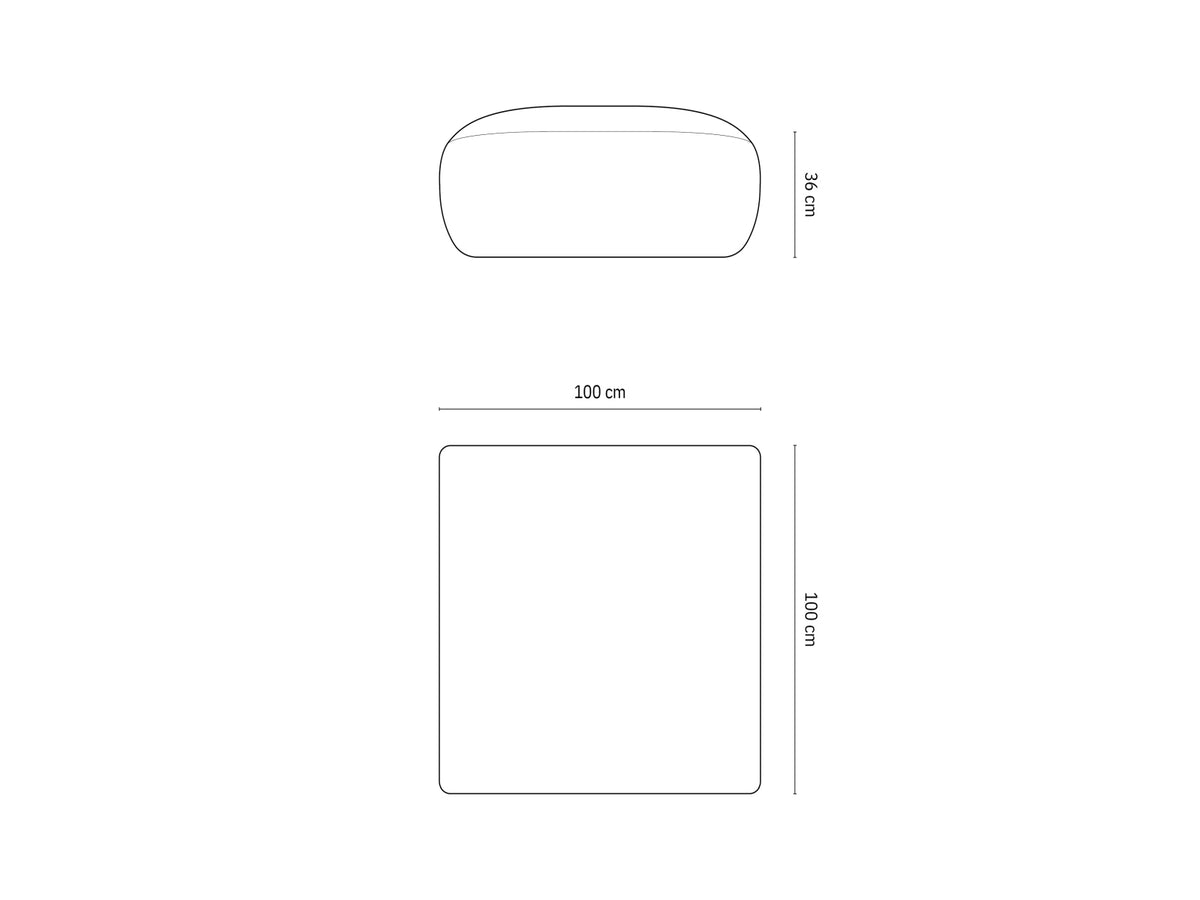 Pouf, "Molino", 1 Posto, 100x100x36