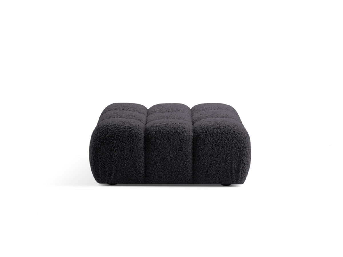 Pouf in Bouclé, "Bellis", 1 Posto, 94x94x43 - Grafite