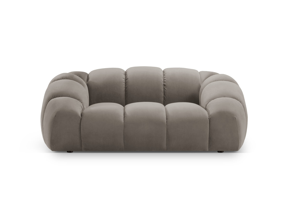 Divano in Velluto, "Diana", 2 Posti, 214x114x72 - Grigio Bruno