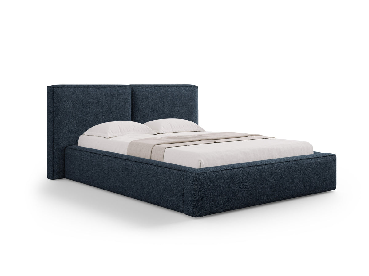 Letto Contenitore con Testata Doppia Jodie - Blu Scuro 160x200