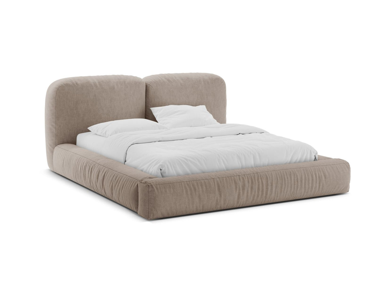 Letto con Contenitore e Testata, "Martina", 246x226x101 - Beige Scuro