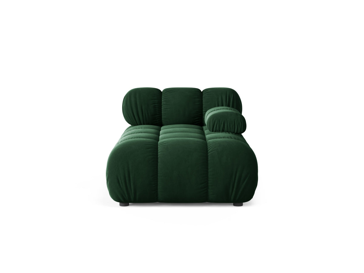 Chaise Longue Destra in Velluto, "Bellis", 1 Posto, 155x94x70 - Verde Bottiglia