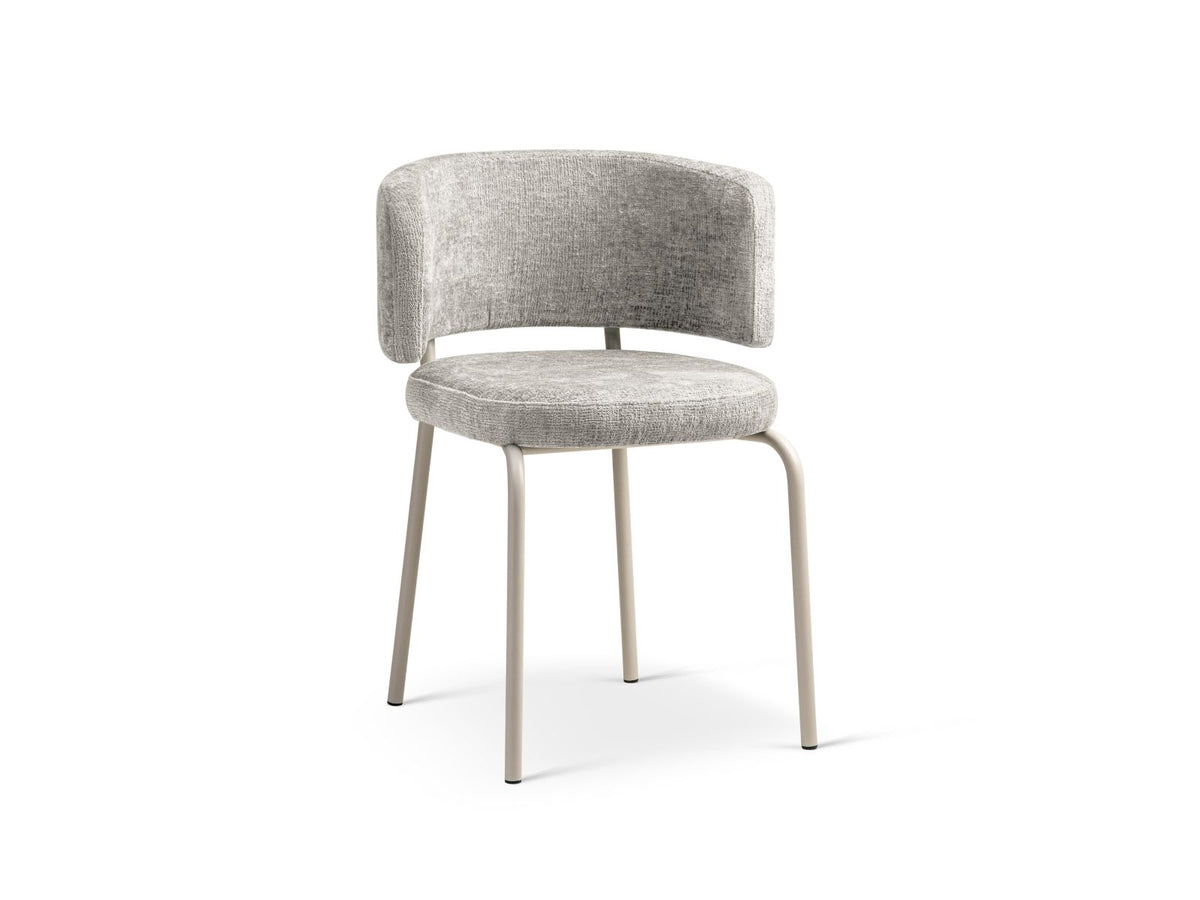 Sedia in Velluto, "Dora", 1 Posto, 58x57x75 - Grigio Chiaro