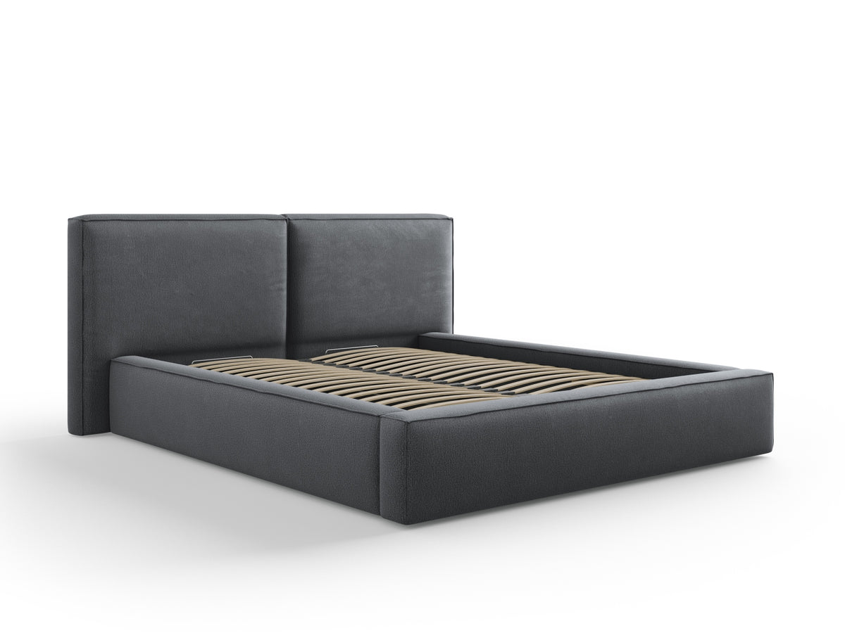 Letto Contenitore con Testata Doppia Jodie - Grigio Scuro 160x200