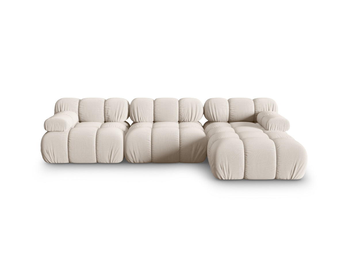 Divano Angolare Modulare Destro, "Bellis", 4 Posti, 282x155x70 - Beige Chiaro