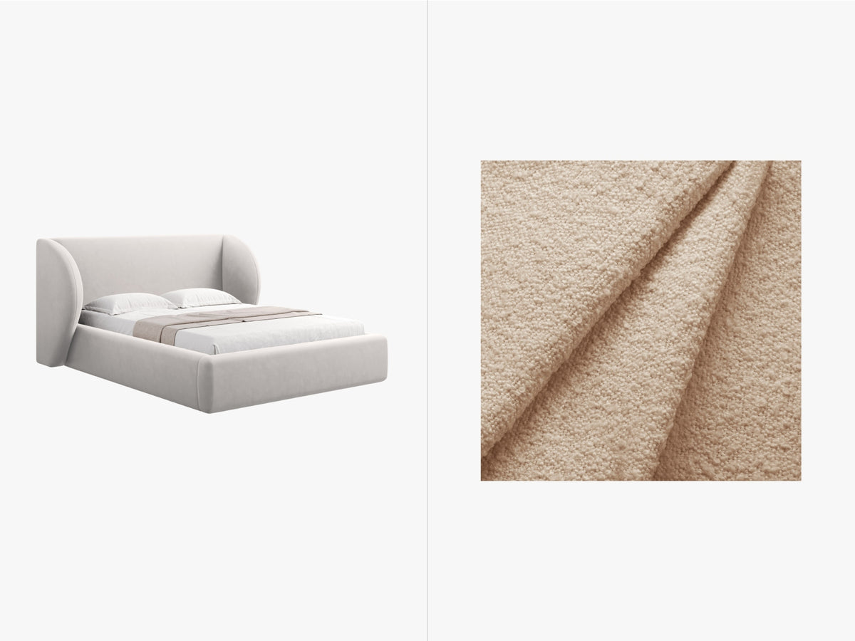 Letto Contenitore con Testata Miley - Beige 200x200