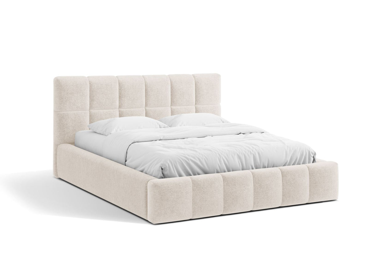 Letto Contenitore con Testata Bellis - Beige Chiaro 160x200