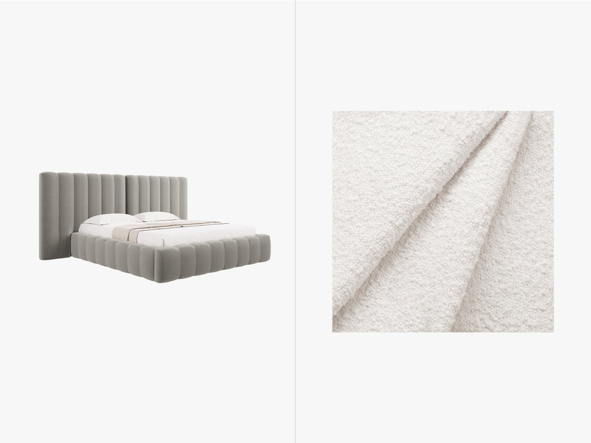 Letto Contenitore con Testata Doppia Kelp - Bianco 160x200