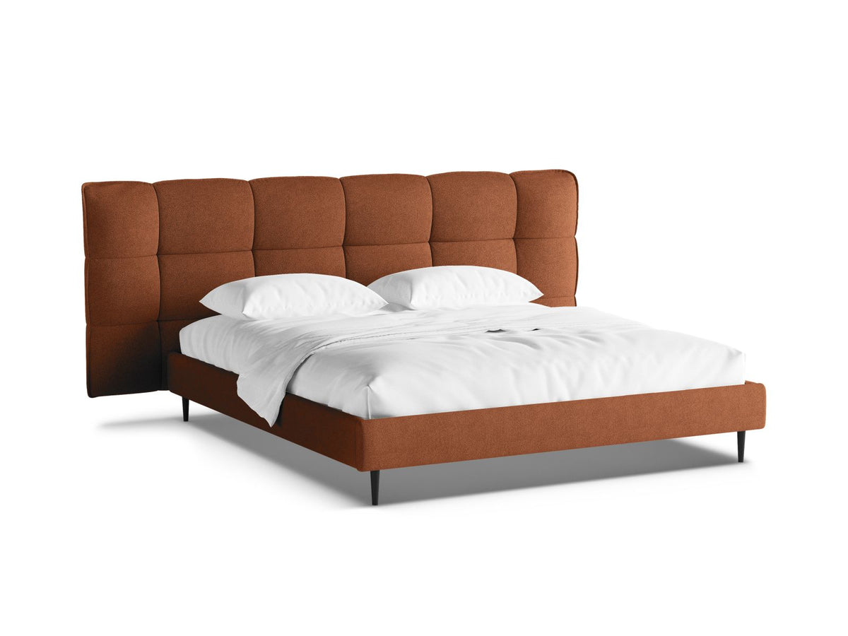 Letto Contenitore con Testata Eric Gambe metallo nero - Mattone 180x200