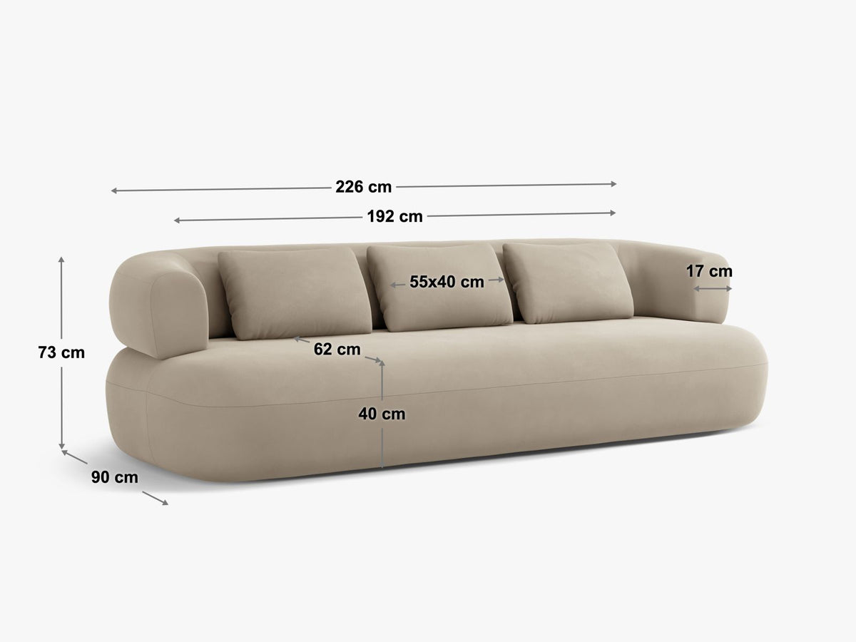Divano Jenny, 4 Posti, 90x226x73