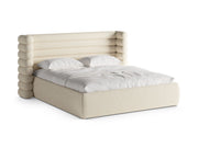 Letto con Contenitore e Testata, "Mount", 228x236x120 - Beige Chiaro Melange
