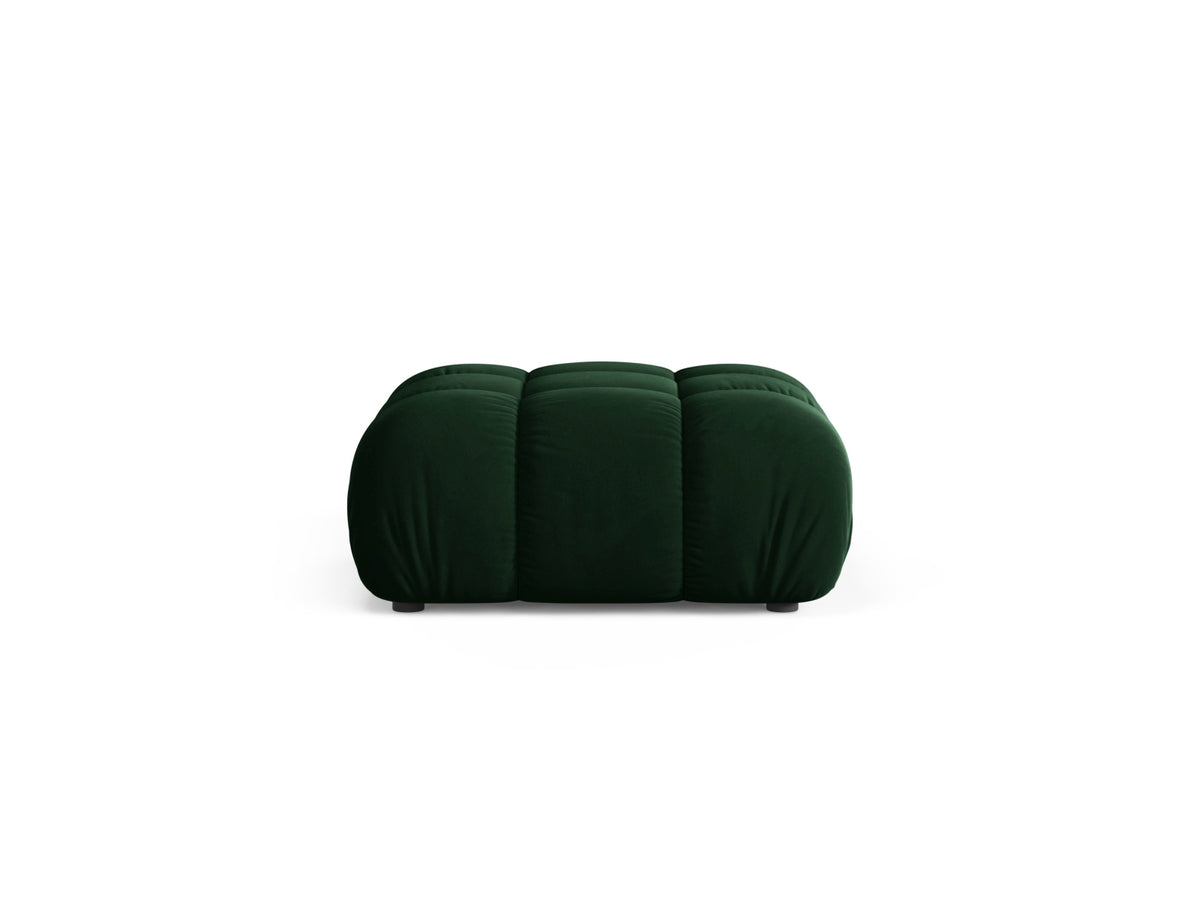 Pouf in Velluto, "Bellis", 1 Posto, 94x94x43 - Verde Bottiglia