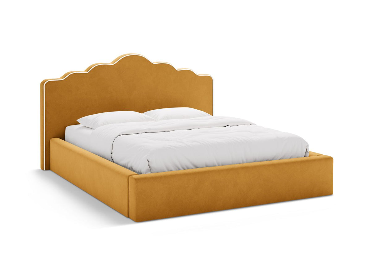 Letto Contenitore con Testata Dream - Avorio, Senape 180x200