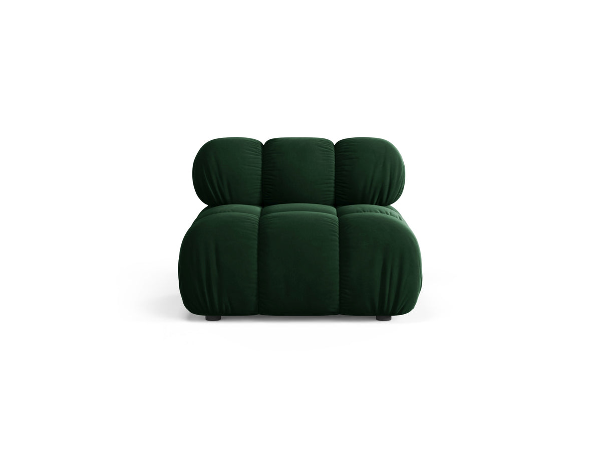 Modulo senza Braccioli in Velluto, "Bellis", 1 Posto, 94x94x70 - Verde Bottiglia