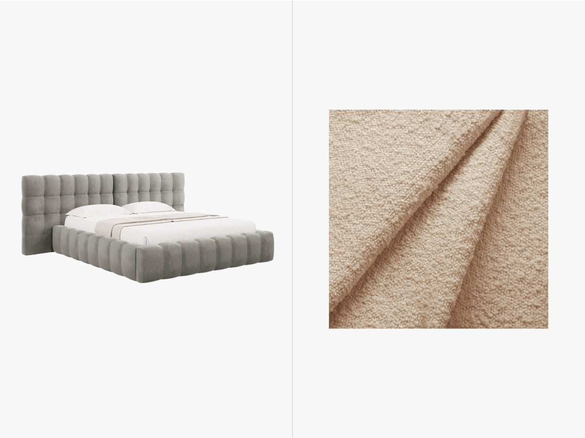 Letto Contenitore con Testata Doppia Mamaia - Beige 160x200