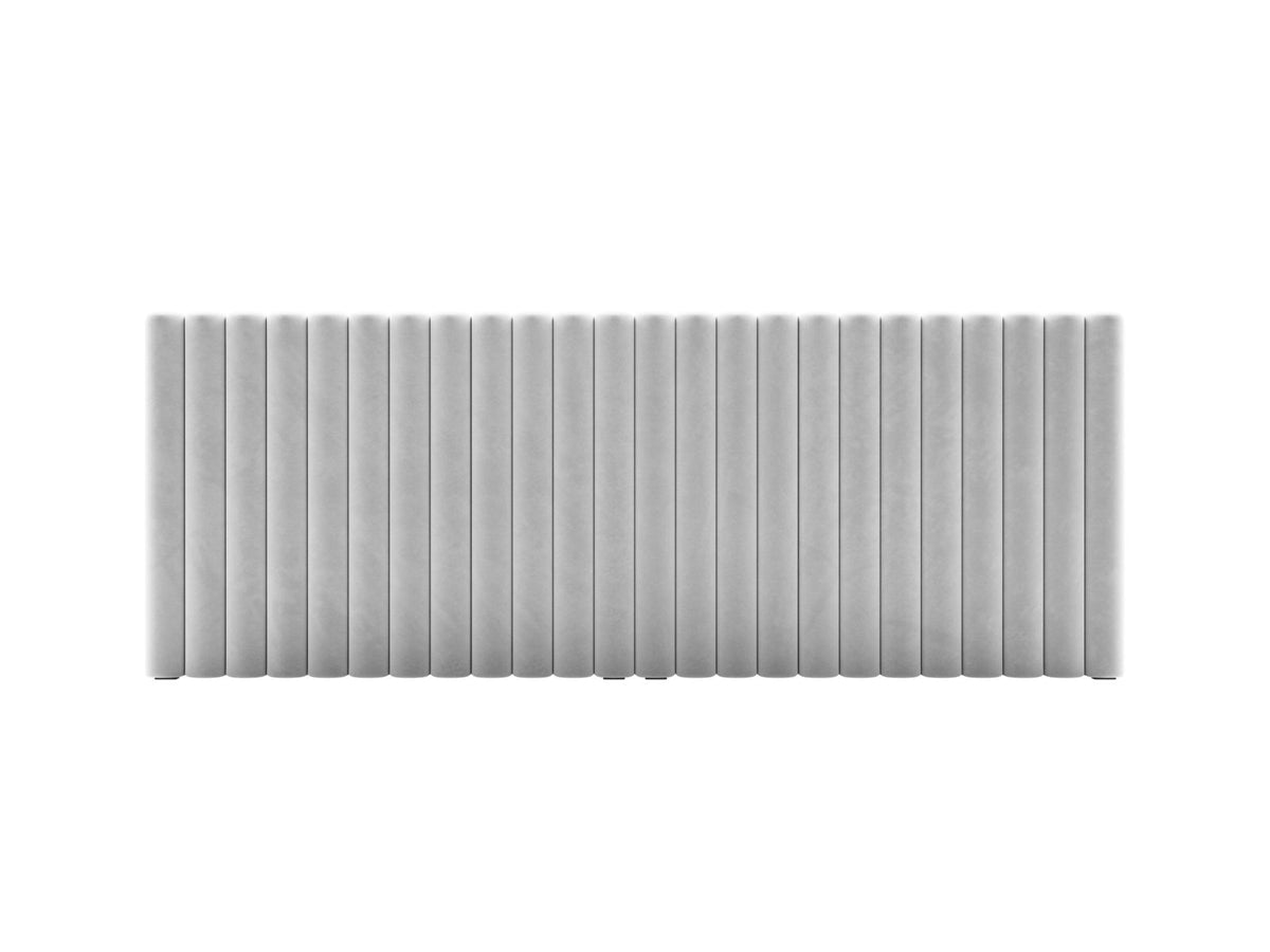 Testata in Velluto, "Mistero", 240x13x95 - Grigio Chiaro