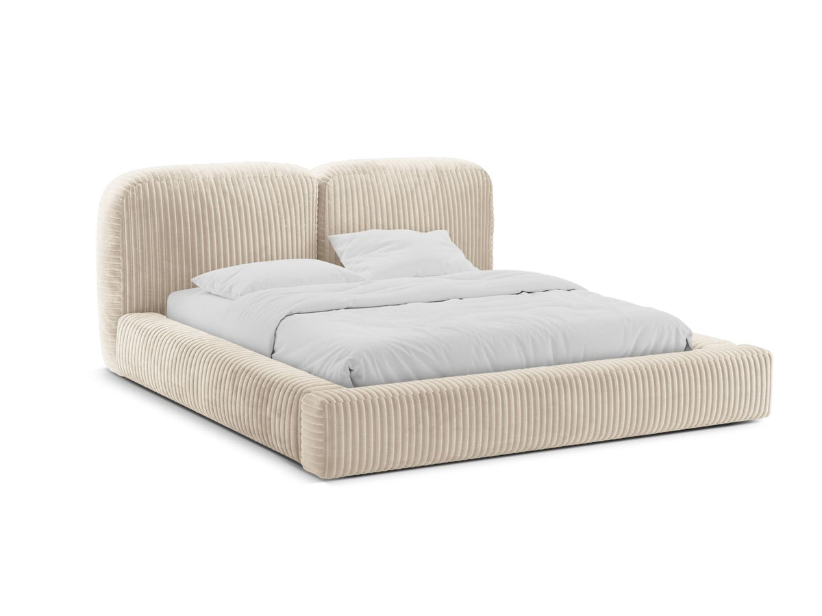Letto con Contenitore e Testata, "Martina", 246x226x101 - Beige Chiaro