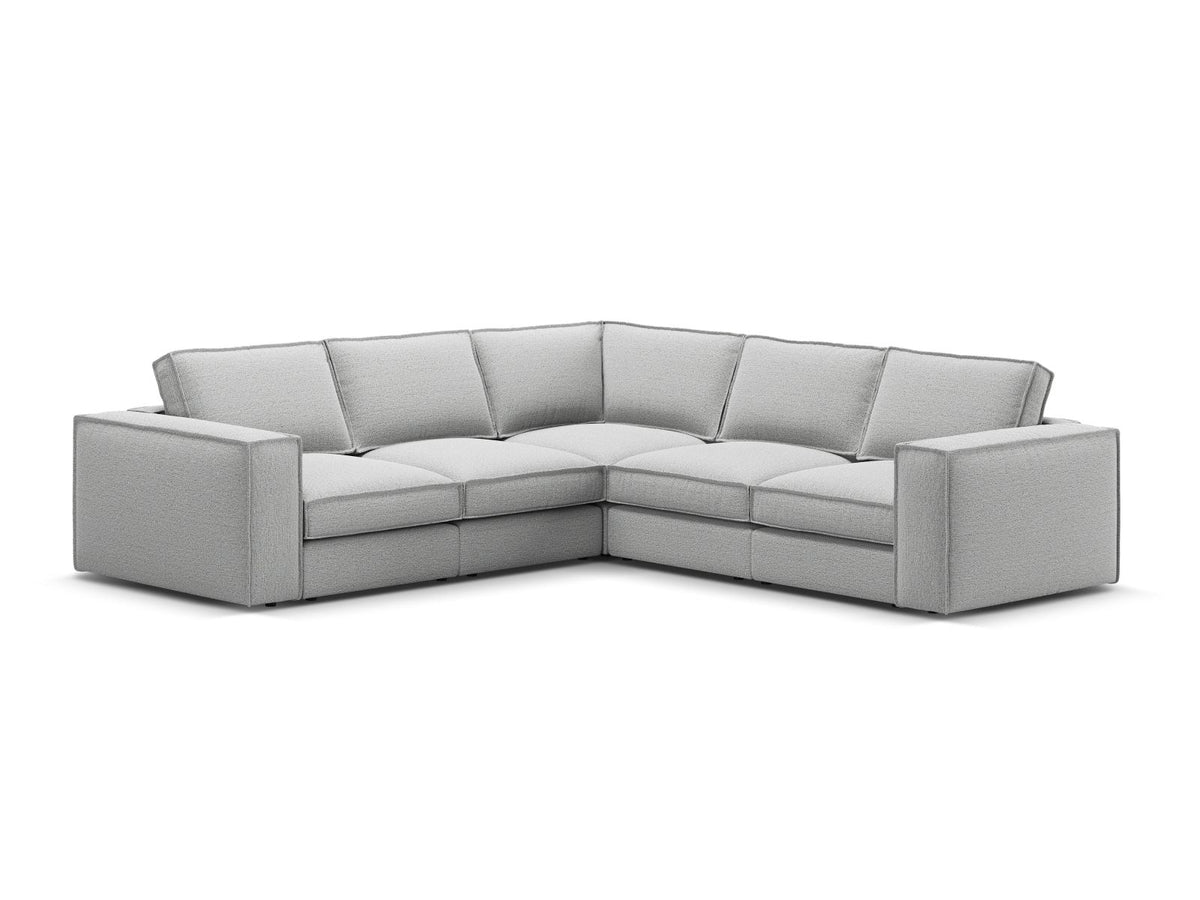 Divano Angolare Modulare Simmetrico, "Pola", 4 Posti, 284x284x88 - Grigio Chiaro