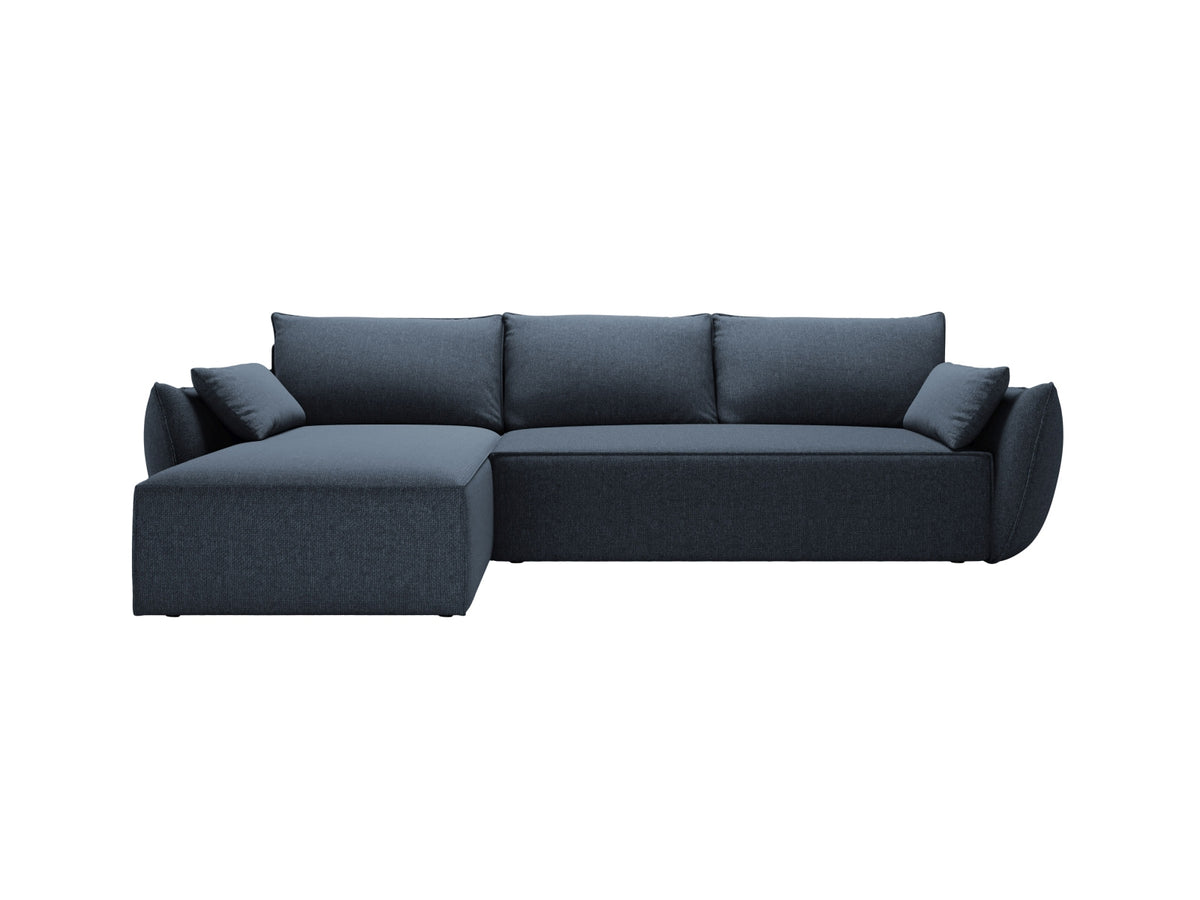 Divano Angolare Sinistro Letto con Contenitore, "Kaelle", 4 Posti, 252x165x87 - Grigio Chiaro