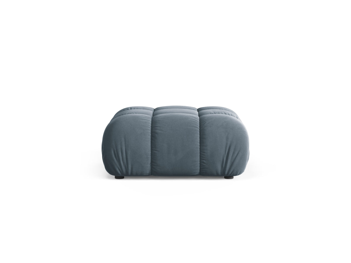 Pouf in Velluto, "Bellis", 1 Posto, 94x94x43 - Blu Chiaro