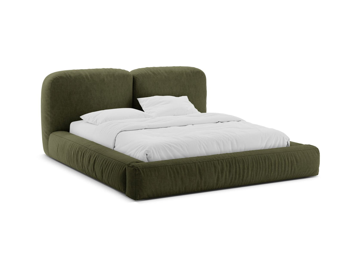 Letto con Contenitore e Testata, "Martina", 246x226x101 - Verde