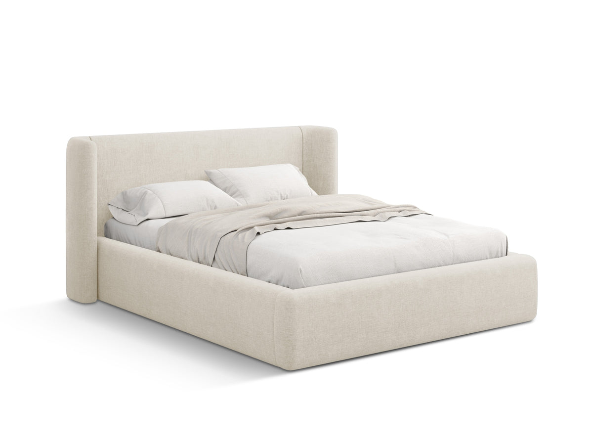 Letto Contenitore con Testata Jolene - Beige Chiaro 200x200