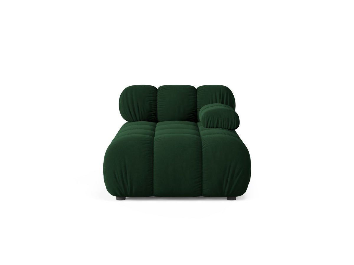 Chaise Longue Destra in Velluto, "Bellis", 1 Posto, 155x94x70 - Verde Bottiglia