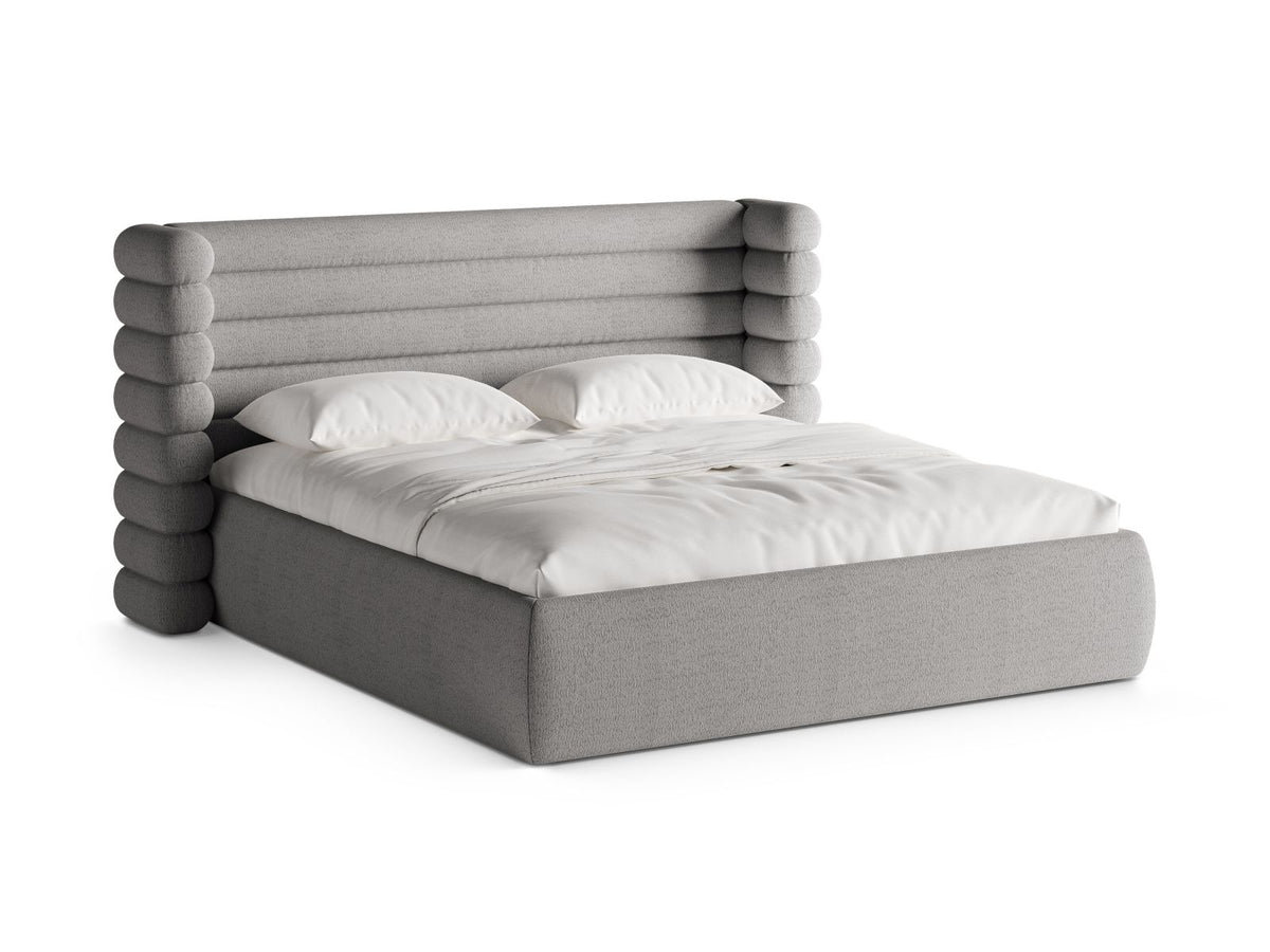 Letto con Contenitore e Testata, "Mount", 228x196x120 - Grigio