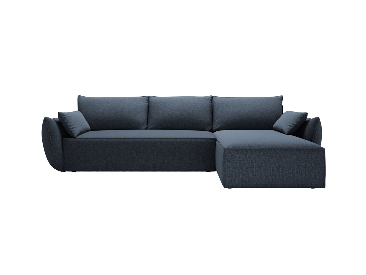 Divano Angolare Destro Letto con Contenitore, "Kaelle", 4 Posti, 252x165x87 - Grigio Chiaro