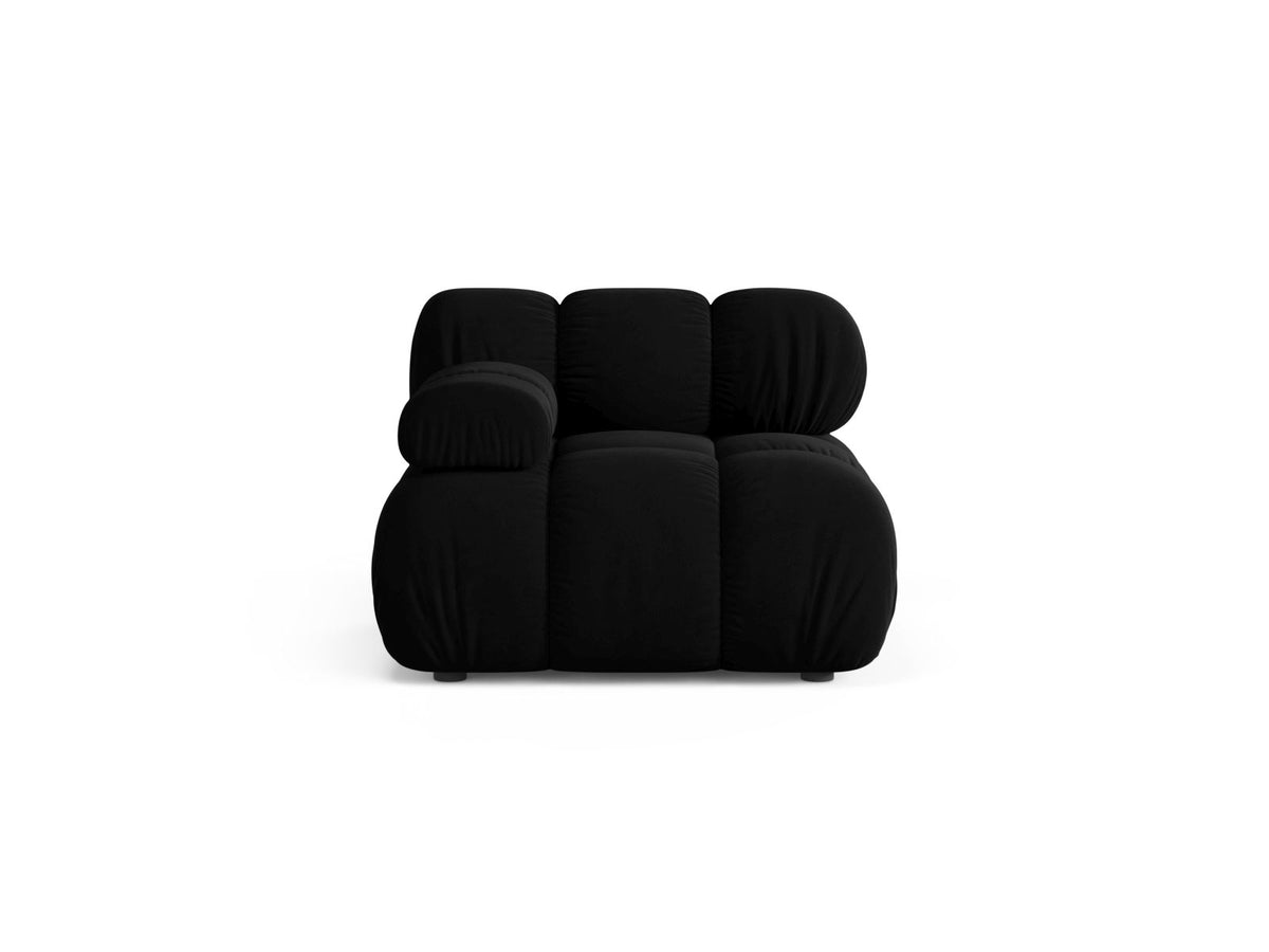 Modulo Sinistro in Velluto, "Bellis", 1 Posto, 94x94x70 - Nero