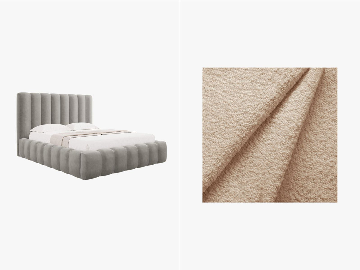 Letto Contenitore con Testata Kelp - Beige 160x200