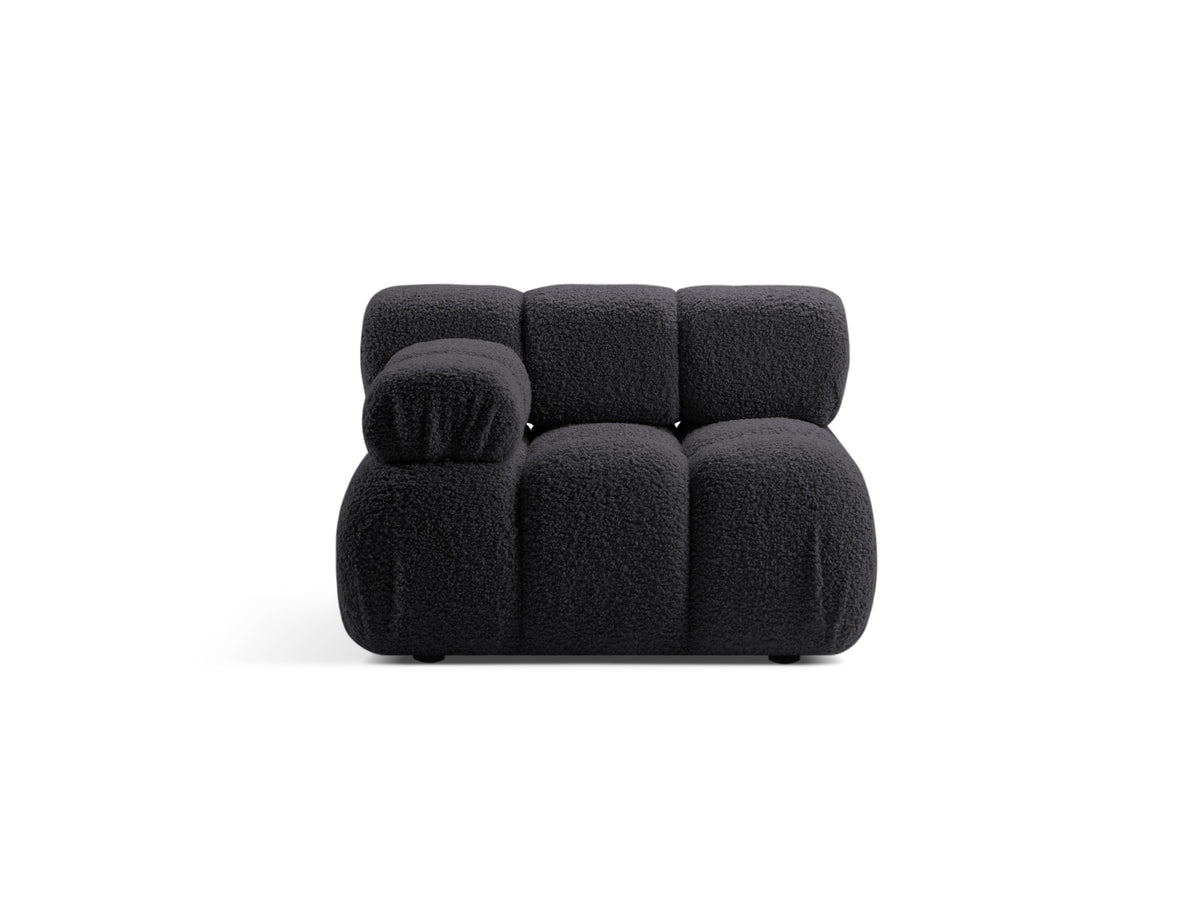 Modulo Sinistro in Bouclé, "Bellis", 1 Posto, 94x94x70 - Grafite