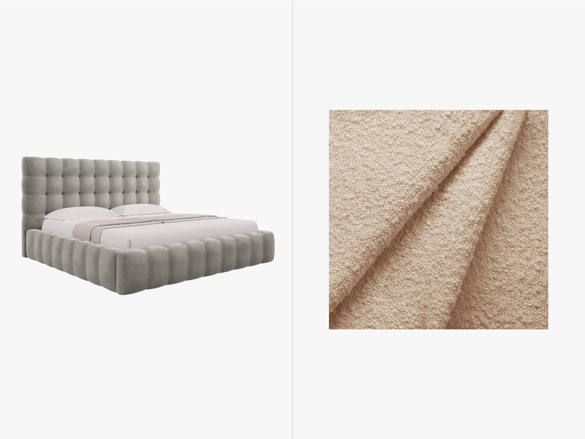 Letto Contenitore con Testata Mamaia - Beige 180x200