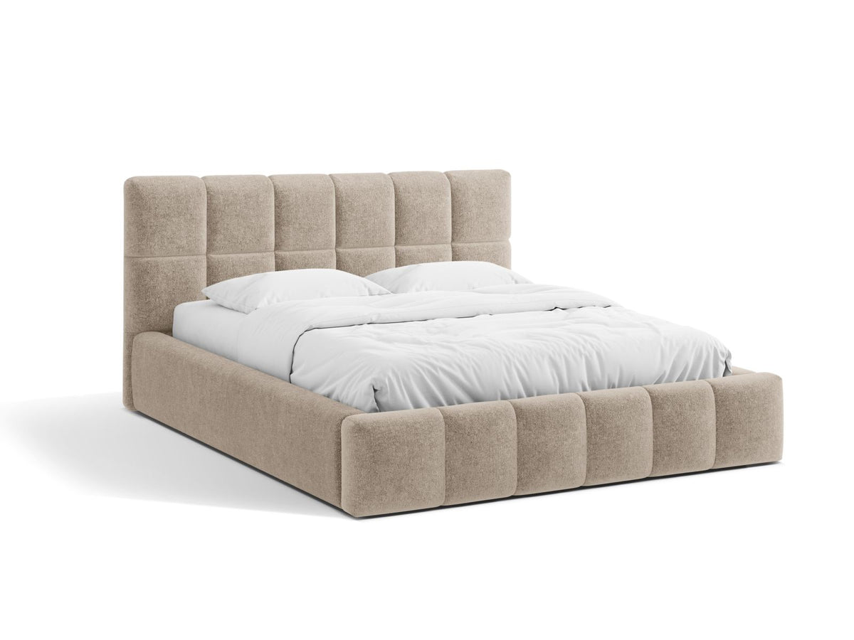 Letto Contenitore con Testata Bellis - Beige Scuro 200x200