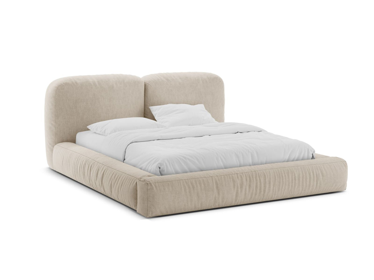Letto con Contenitore e Testata, "Martina", 246x226x101 - Beige Chiaro