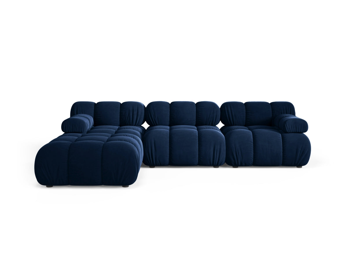 Divano Modulare in Velluto, "Bellis", 4 Posti, 282x188x70 - Blu Royal