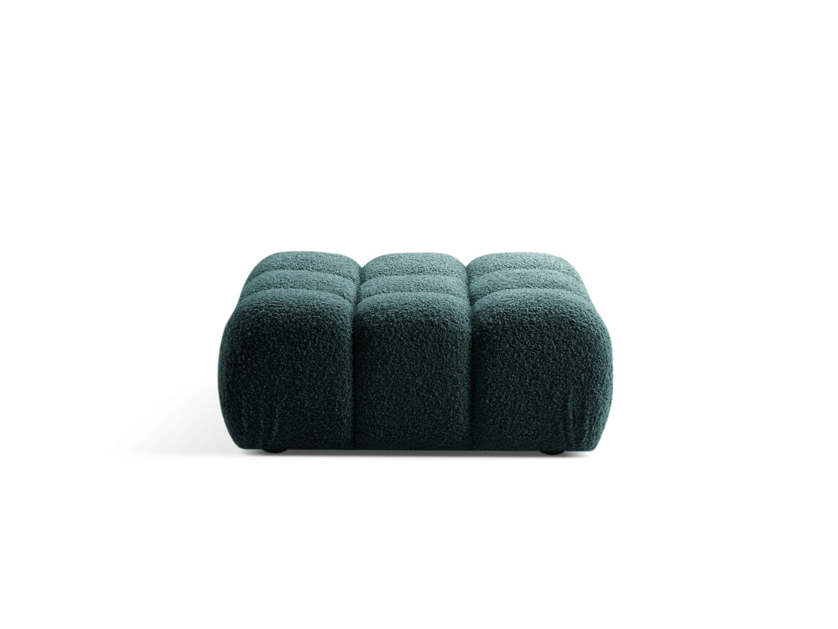 Pouf in Bouclé, "Bellis", 1 Posto, 94x94x43 - Petrolio