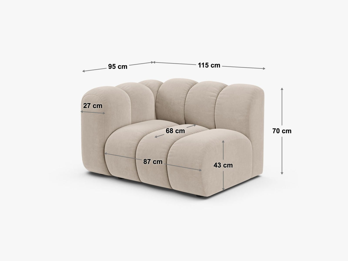 Modulo con Bracciolo Lupine, 1 Posto, 95x115x70