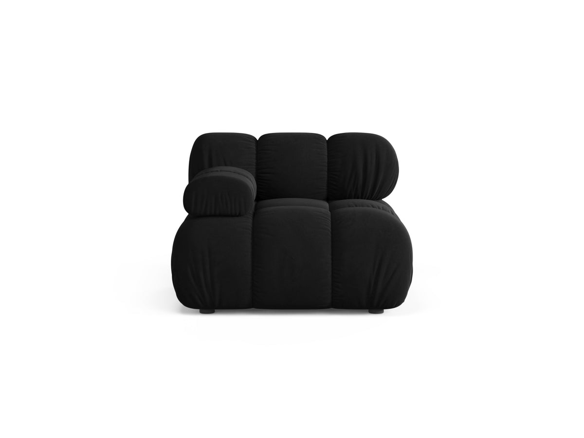 Modulo Sinistro in Velluto, "Bellis", 1 Posto, 94x94x70 - Nero