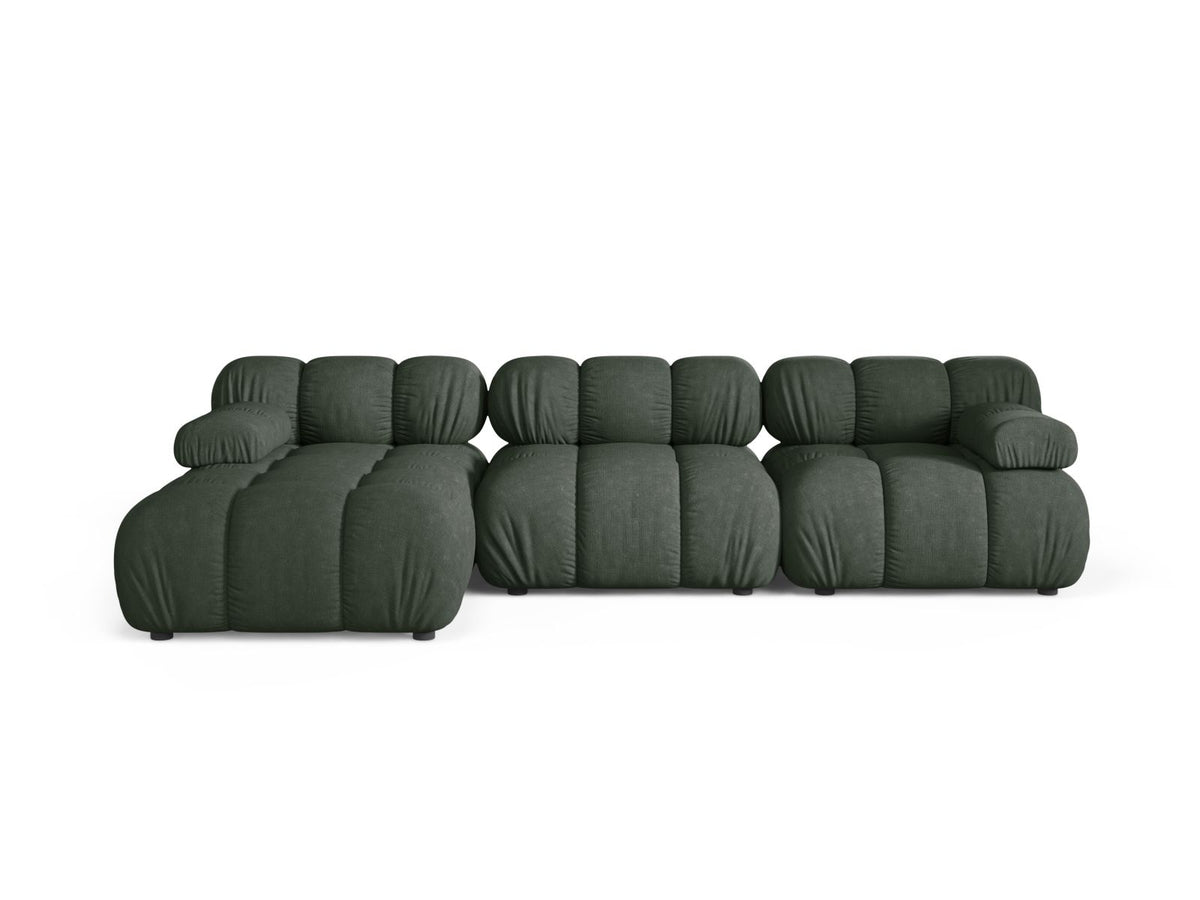 Divano Angolare Modulare Sinistro, "Bellis", 4 Posti, 282x155x70 - Verde Muschio