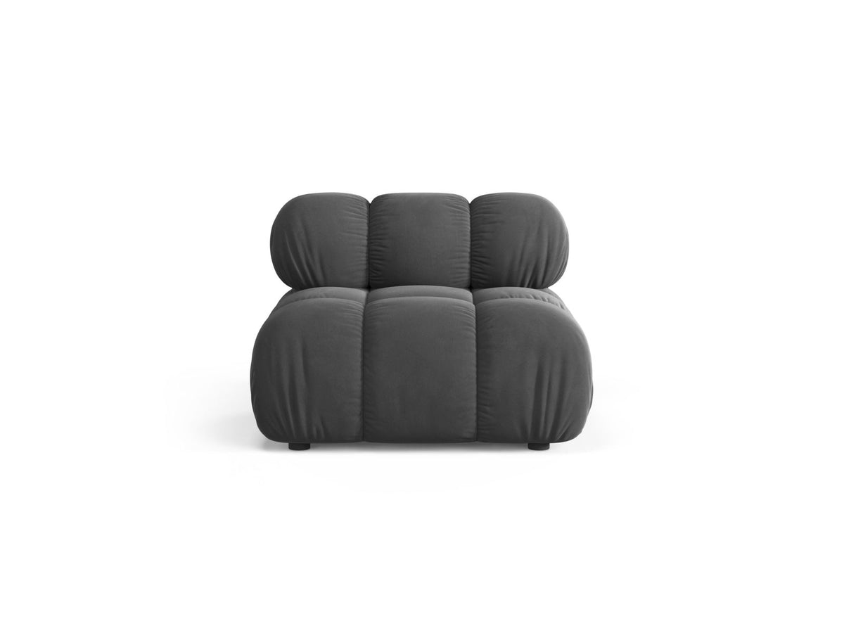 Modulo senza Braccioli in Velluto, "Bellis", 1 Posto, 94x94x70 - Grigio