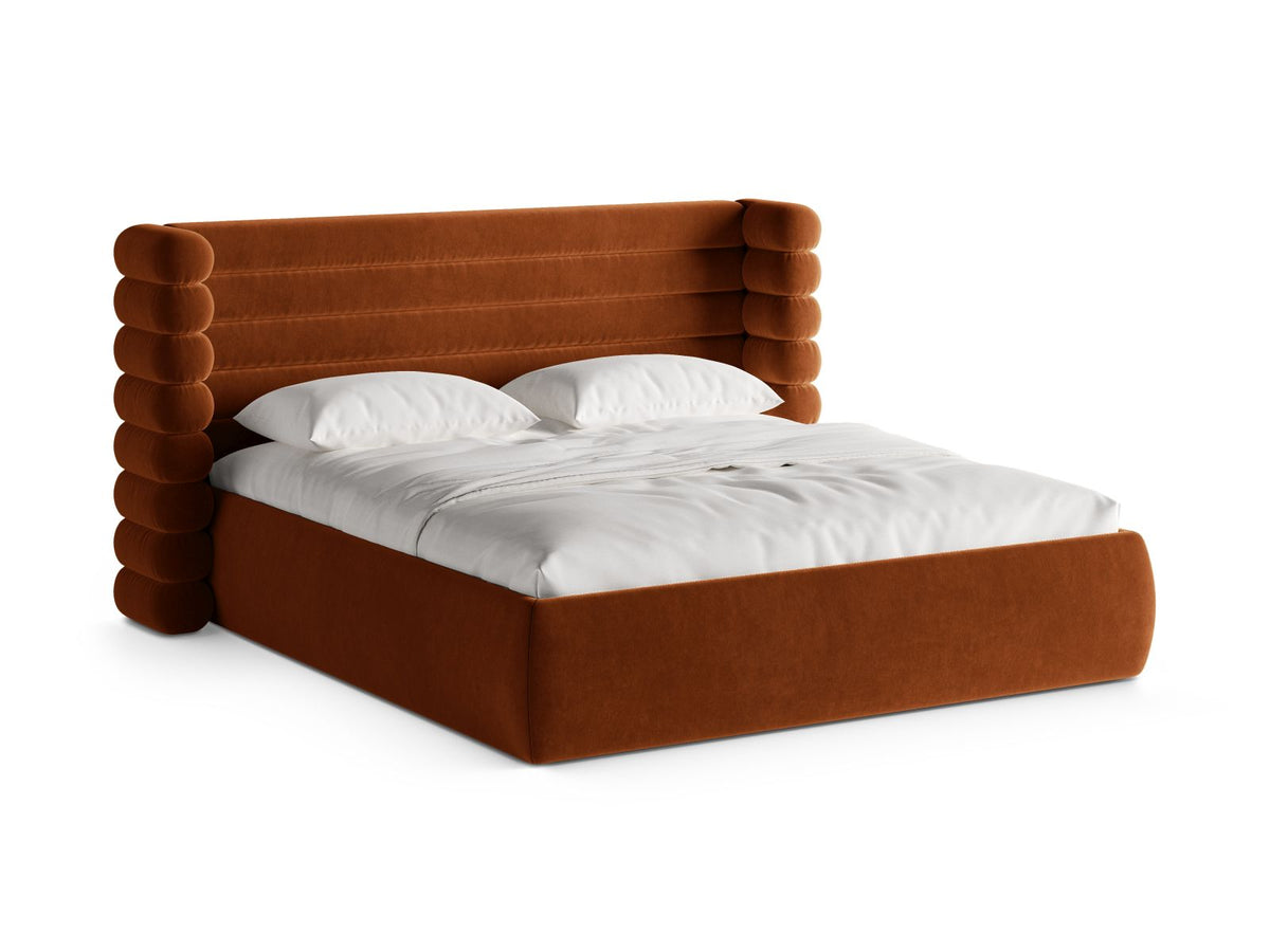 Letto con Contenitore e Testata, "Mount", 228x216x120 - Terracotta